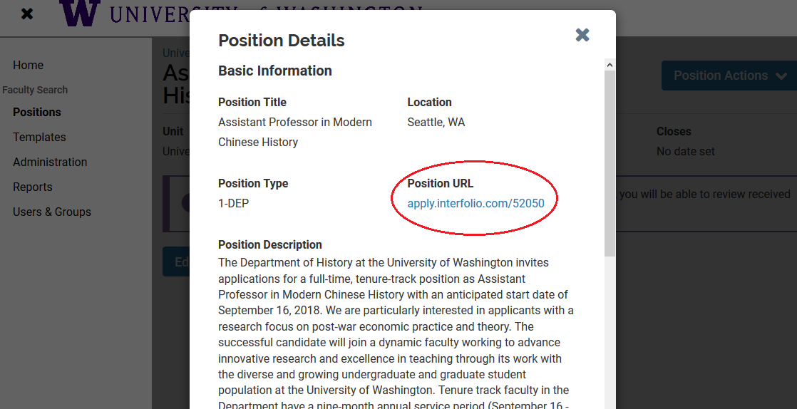 Position Details URL screenshot